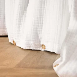EMINZA Housse de couette quadruple gaze de coton (260 x 240 cm) Victoria x Gaïa chantilly Blanc New