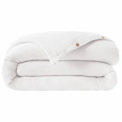 EMINZA Housse de couette quadruple gaze de coton (260 x 240 cm) Victoria x Gaïa chantilly Blanc New