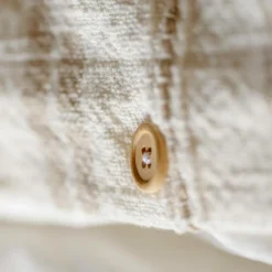EMINZA Housse de couette réversible coton texturé et percale (200 x 200 cm) Alice Ficelle Clearance