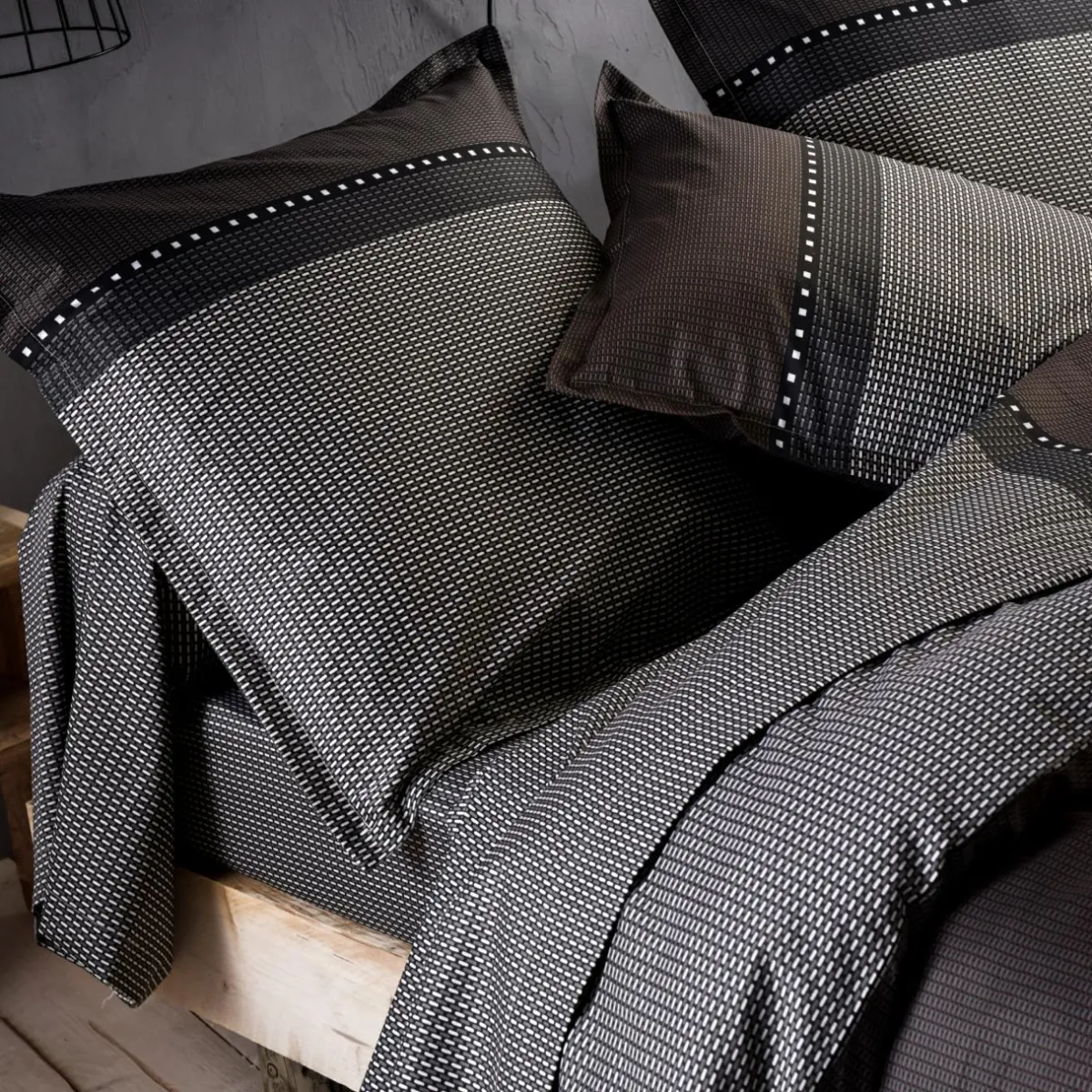TRADILINGE Housse de couette satin de coton (280 x 240 cm) Enzo e Noir Online