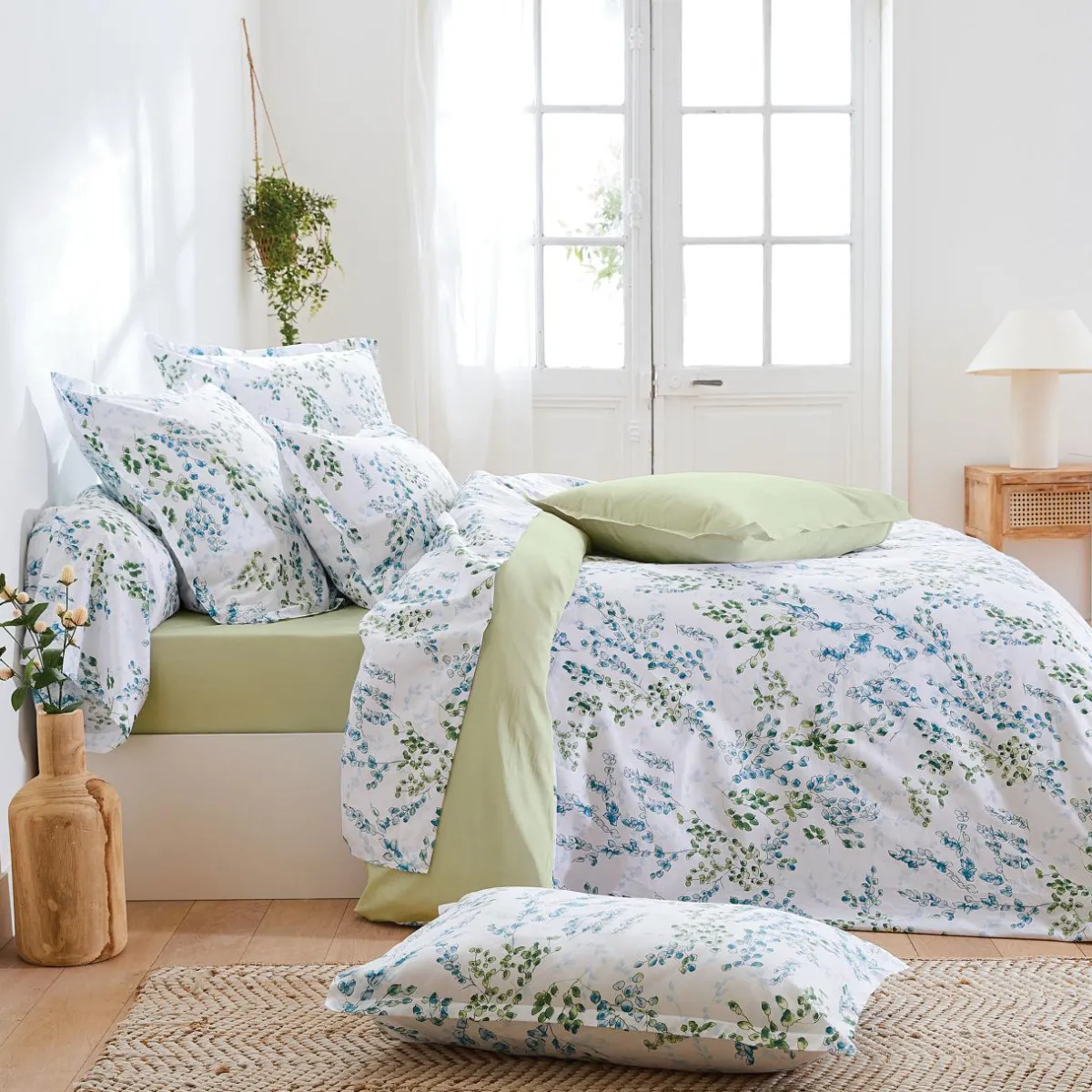 TRADILINGE Housse de couette satin de coton (200 x 200 cm) Angèle Vert tilleul Best