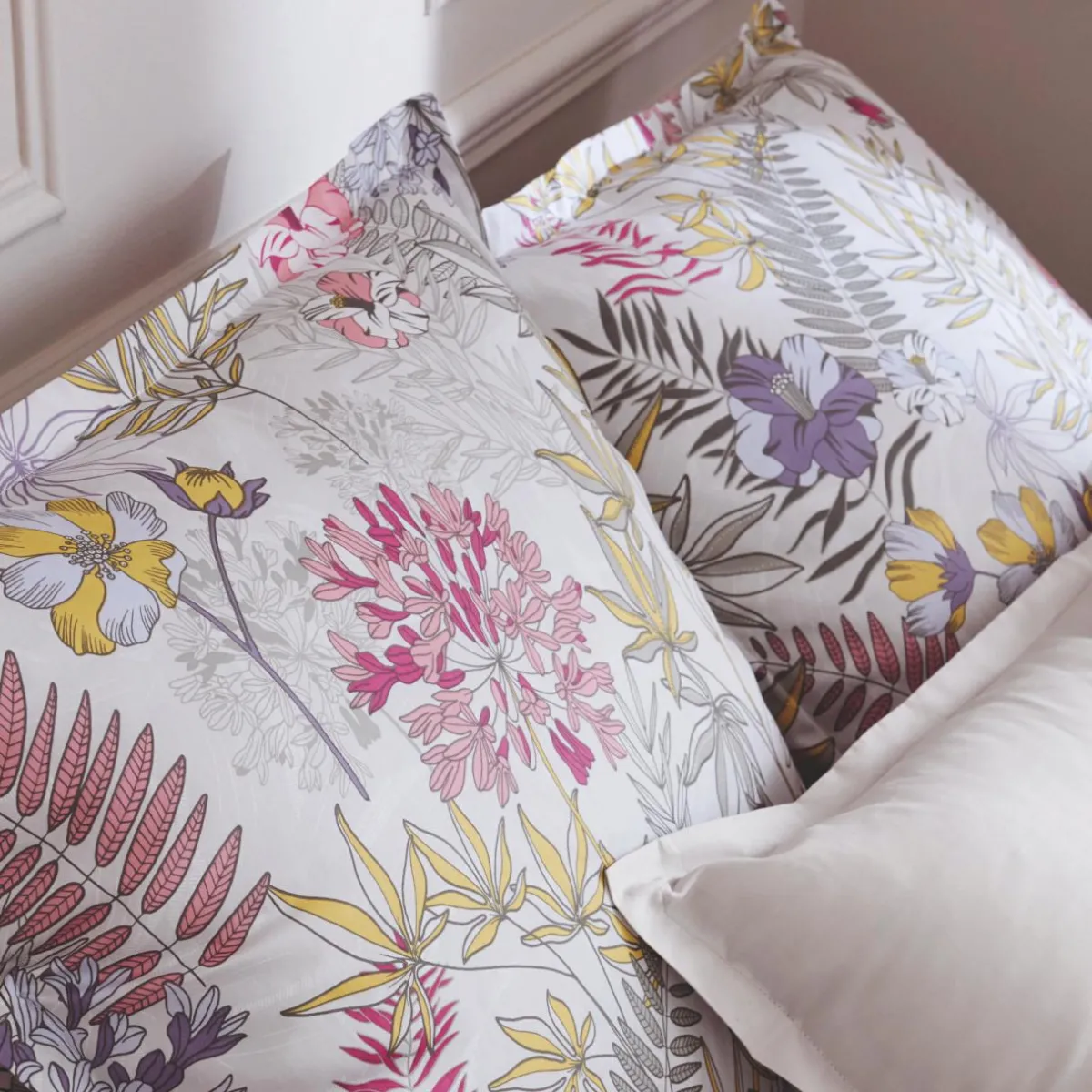 TRADILINGE Housse de couette satin de coton (260 x 240 cm) Anaïs Multicolore Discount