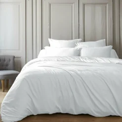 EMINZA Housse de couette satin de bambou (140 x 200 cm) Sienna chantilly Blanc Online