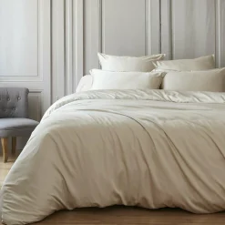 EMINZA Housse de couette satin de bambou (280 x 240 cm) Sienna Beige New