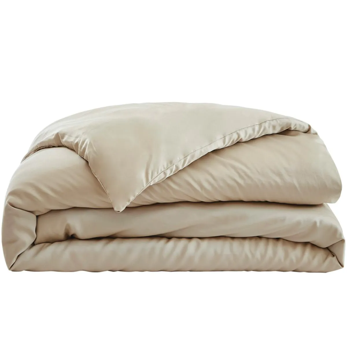 EMINZA Housse de couette satin de bambou (280 x 240 cm) Sienna Beige New