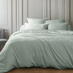 EMINZA Housse de couette satin de bambou (280 x 240 cm) Sienna Vert Eucalyptus New