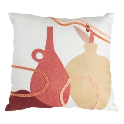 OSTARIA Housse de coussin carrée (40 x 40 cm) Pot Multicolore New