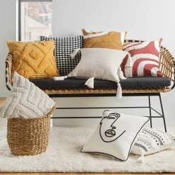 DOUCEUR D'INTERIEUR Housse de coussin carrée coton (40 x 40 cm) Mirade Terracotta Clearance