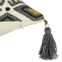 ATMOSPHERA Housse de coussin carrée coton (40 x 40 cm) Azteq Pampil Ecru Clearance