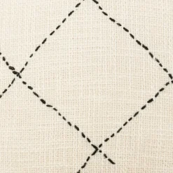 ATMOSPHERA Housse de coussin carrée coton (40 x 40 cm) Stitch Beige Clearance