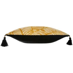 ATMOSPHERA Housse de coussin carrée coton (40 x 40 cm) Tropik Jaune ocre Sale