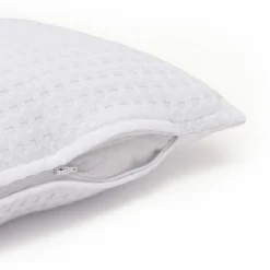 EMINZA Housse de coussin carrée coton nid d'abeille (40 x 40 cm) Maya he Blanc Outlet