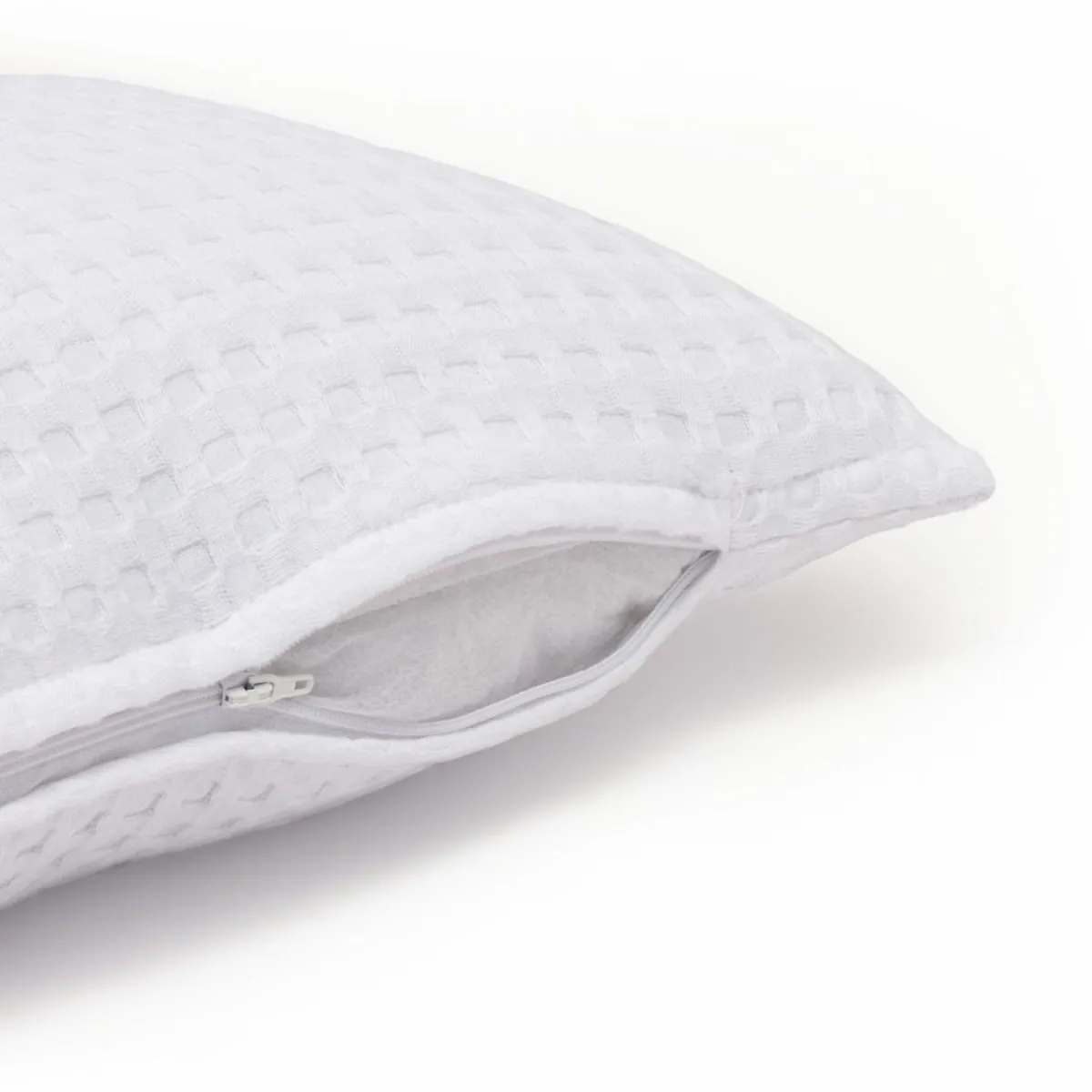 EMINZA Housse de coussin carrée coton nid d'abeille (40 x 40 cm) Maya he Blanc Outlet
