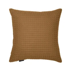 EMINZA Housse de coussin carrée coton nid d'abeille (40 x 40 cm) Maya Camel