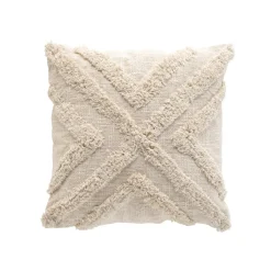 douceur d'intu017drieur Housse de coussin carrée coton tufté (40 x 40 cm) Sheny Beige Clearance