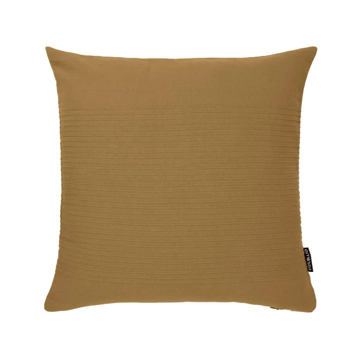 EMINZA Housse de coussin carrée coton tissé (40 x 40 cm) Léa Camel