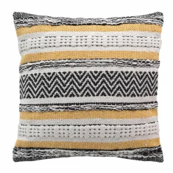 DOUCEUR D'INTERIEUR Housse de coussin carrée coton (40 x 40 cm) Elna Jaune ocre Online