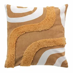 DOUCEUR D'INTERIEUR Housse de coussin carrée coton (40 x 40 cm) Mirade Camel Discount