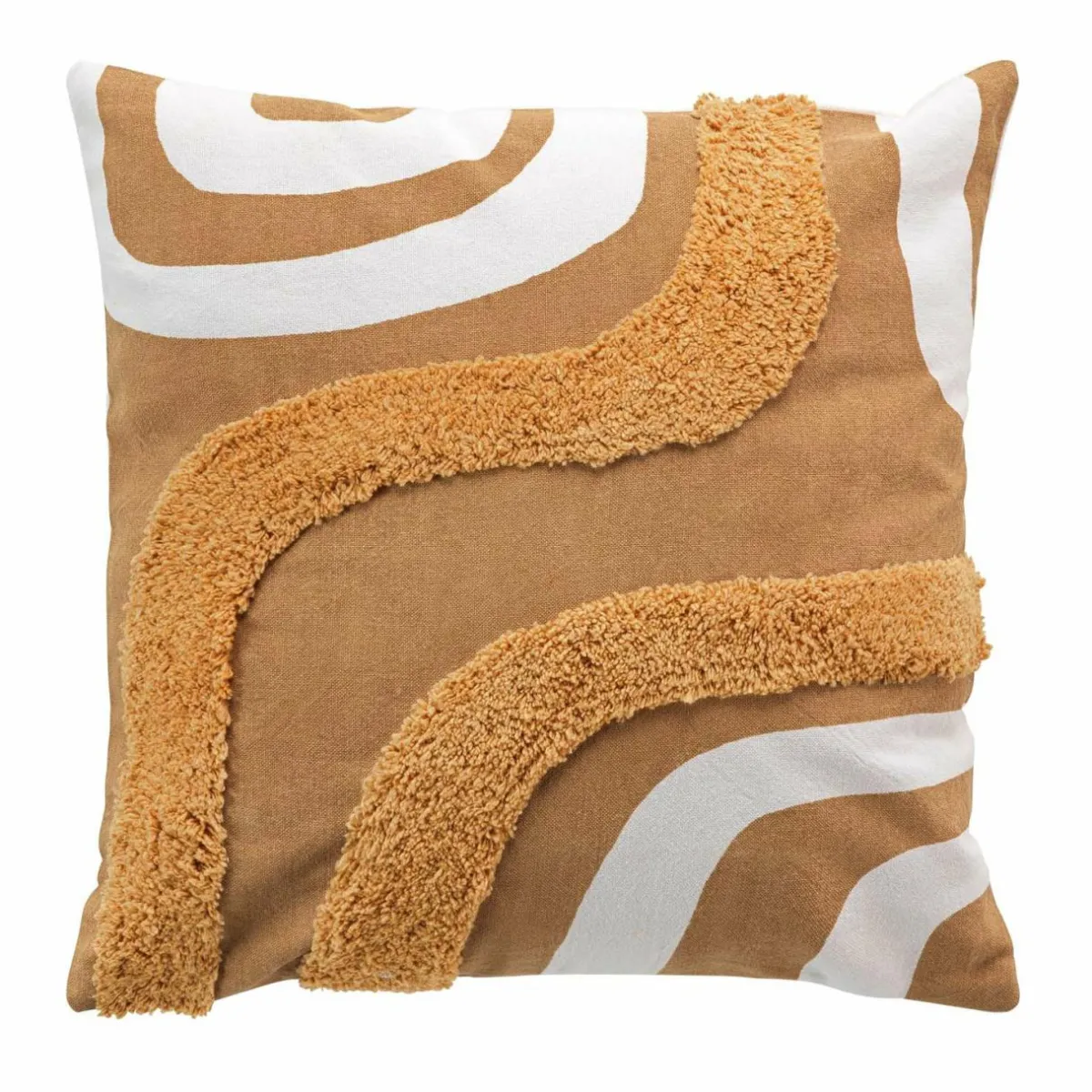 DOUCEUR D'INTERIEUR Housse de coussin carrée coton (40 x 40 cm) Mirade Camel Discount