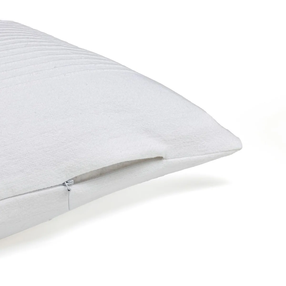 EMINZA Housse de coussin carrée coton tissé (40 x 40 cm) Léa he Blanc New