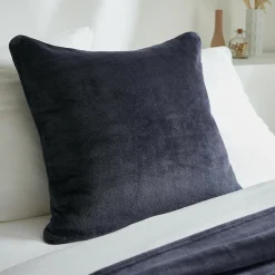 EMINZA Housse de coussin carrée flanelle (60 x 60 cm) Didou Gris Anthracite Sale