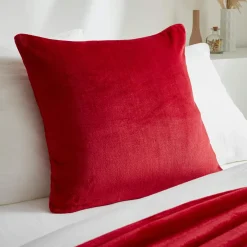 EMINZA Housse de coussin carrée flanelle (60 x 60 cm) Didou Rouge Clearance