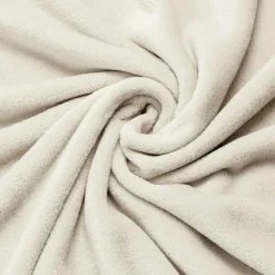 EMINZA Housse de coussin carrée flanelle (60 x 60 cm) Didou grège Beige
