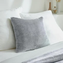 EMINZA Housse de coussin carrée flanelle (45 x 45 cm) Didou Gris clair Hot