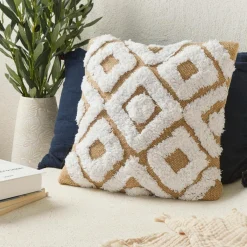 douceur d'intu017drieur Housse de coussin carrée jute (40 x 40 cm) Damia Beige Online