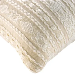 douceur d'intu017drieur Housse de coussin carrée polycoton (40 x 40 cm) Ilies Ecru New
