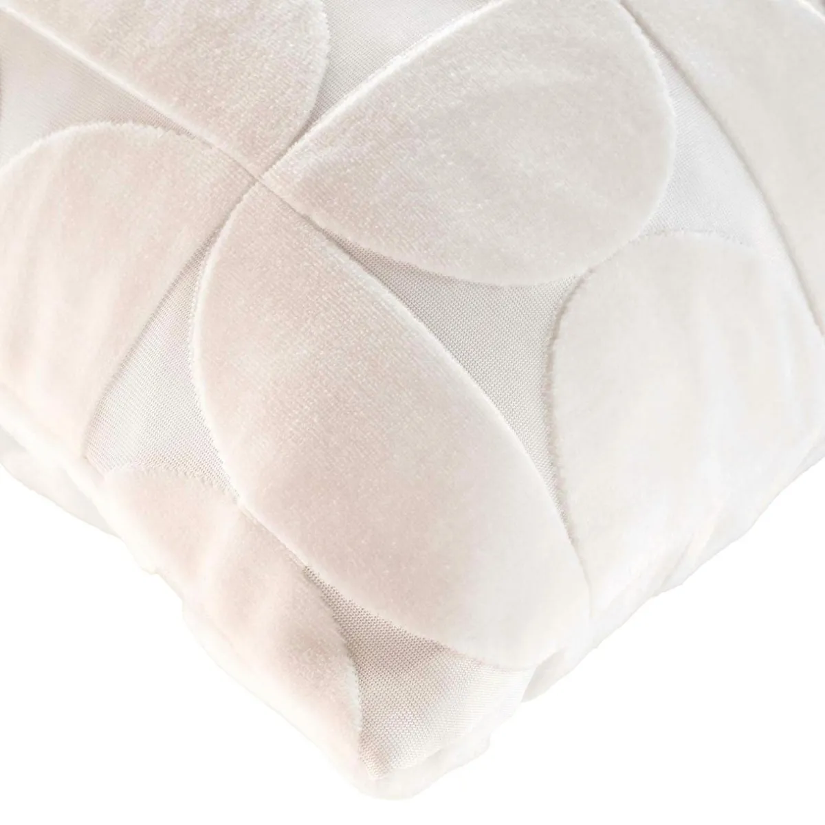 douceur d'intu017drieur Housse de coussin carrée velours (40 x 40 cm) Curly Ecru Best