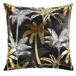 DOUCEUR D'INTERIEUR Housse de coussin carrée velours (60 cm) Feanor e Noir Sale