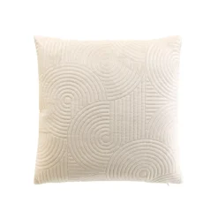 douceur d'intu017drieur Housse de coussin carrée velours (40 x 40 cm) Circles Ecru Sale