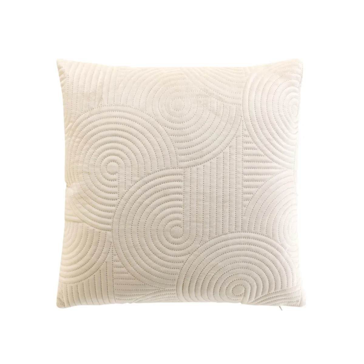 douceur d'intu017drieur Housse de coussin carrée velours (40 x 40 cm) Circles Ecru Sale