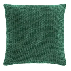 douceur d'intu017drieur Housse de coussin carrée velours chenille (40 x 40 cm) Leo cédre Vert Discount