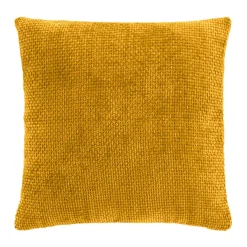 douceur d'intu017drieur Housse de coussin carrée velours chenille (40 x 40 cm) Leo Jaune ocre Clearance