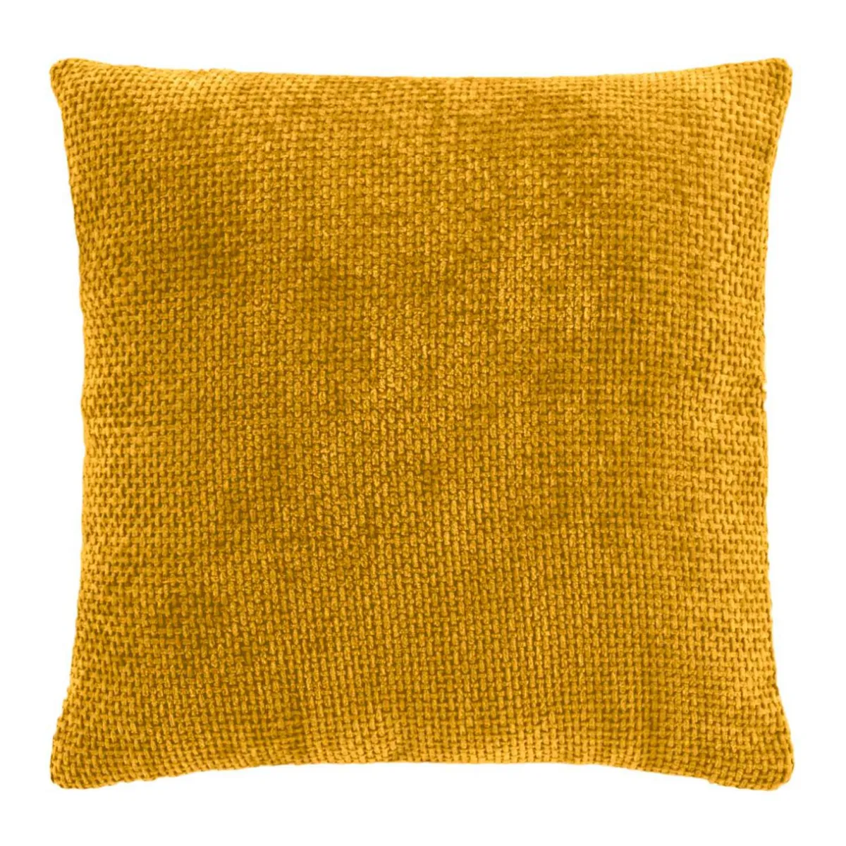 douceur d'intu017drieur Housse de coussin carrée velours chenille (40 x 40 cm) Leo Jaune ocre Clearance