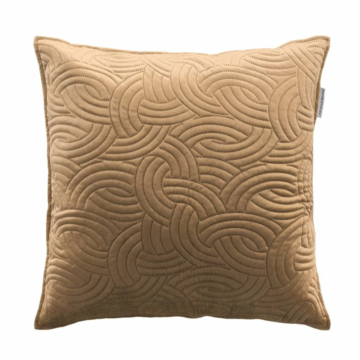 DOUCEUR D'INTERIEUR Housse de coussin carrée velours (60 x 60 cm) Solange Taupe Sale