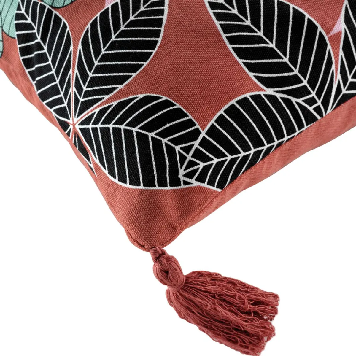 DOUCEUR D'INTERIEUR Housse de coussin coton pompons (40 x 40 cm) Wallis Rose Discount