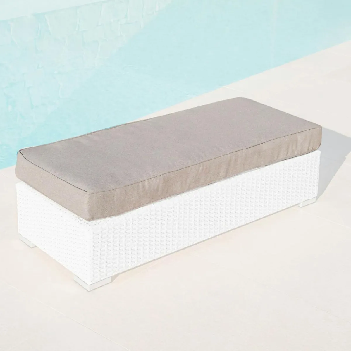 MOBELLIA Housse de coussin de remplacement pour Banquette 2 places Palma Taupe Sale