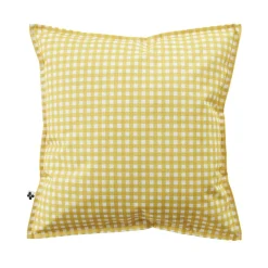 EMINZA Housse de coussin extérieur carrée (45 x 45 cm) Vickie Jaune Vichy jaune