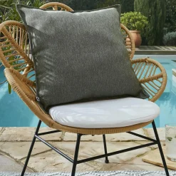 L'effet papillon Housse de coussin extérieur carrée (60 x 60 cm) Naia Vert nénuphar Vert mousse Sale