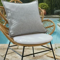 L'effet papillon Housse de coussin extérieur carrée (60 x 60 cm) Naia galet Gris Best