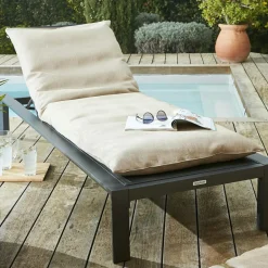 L'effet papillon Housse de coussin pour bain de soleil (190 x 70 cm) Naia Beige Sable Clearance