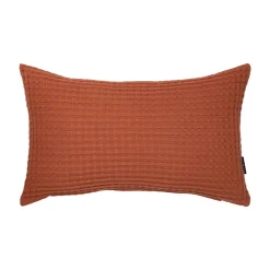 EMINZA Housse de coussin rectangulaire coton nid d'abeille (30 x 50 cm) Maya Terracotta Hot