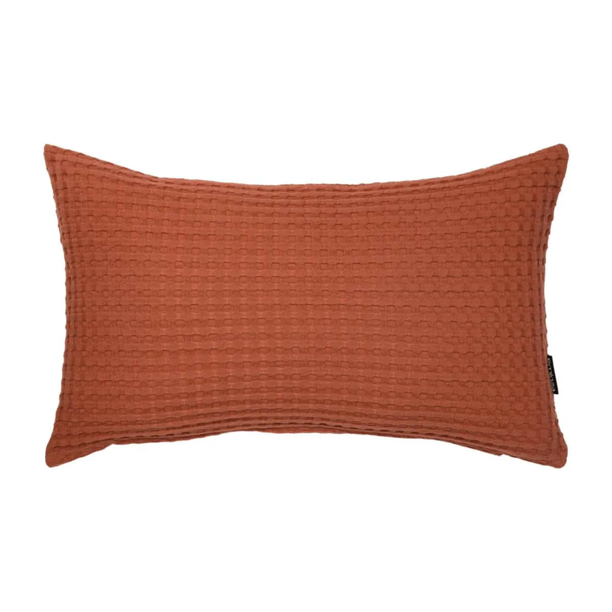 EMINZA Housse de coussin rectangulaire coton nid d'abeille (30 x 50 cm) Maya Terracotta Hot