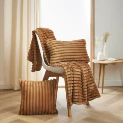 EMINZA Housse de coussin rectangulaire flanelle (30 x 50 cm) Dune Camel Clearance