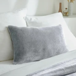 EMINZA Housse de coussin rectangulaire flanelle (40 x 60 cm) Didou Gris clair Clearance