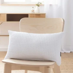 EMINZA Housse de coussin rectangulaire coton nid d'abeille (30 x 50 cm) Maya he Blanc Sale
