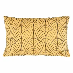 OSTARIA Housse de coussin rectangulaire velours (30 x 50 cm) Coquillage Jaune Sale
